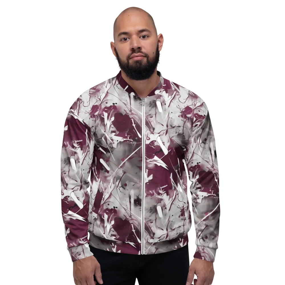 Burgundy Static on Bomber Jacket — Front
