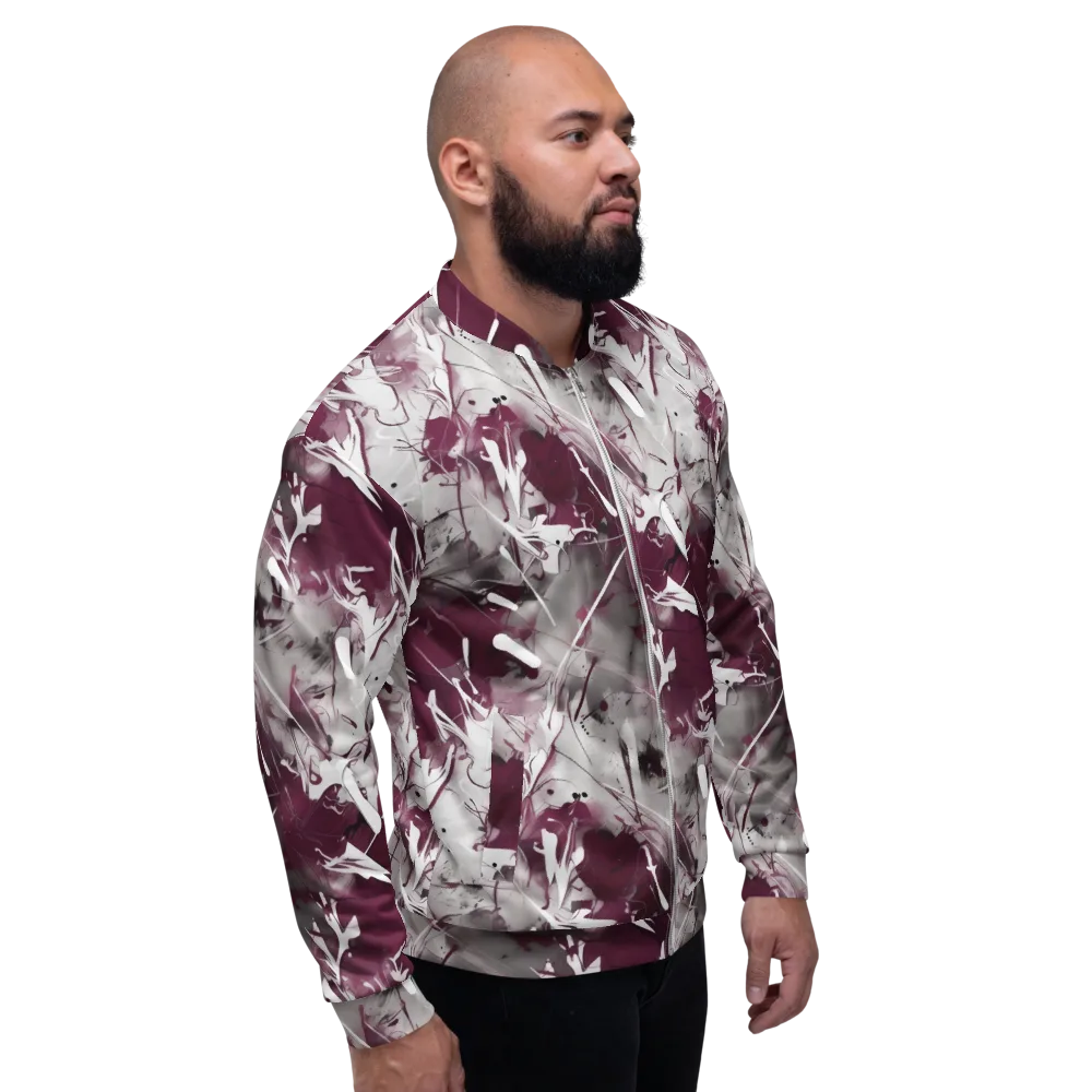 Burgundy Static on Bomber Jacket — Right