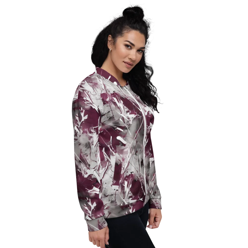 Burgundy Static on Bomber Jacket — Right