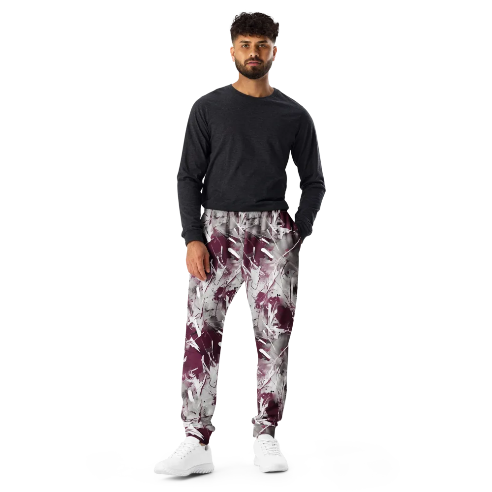 Burgundy Static on Men's Joggers — Front
