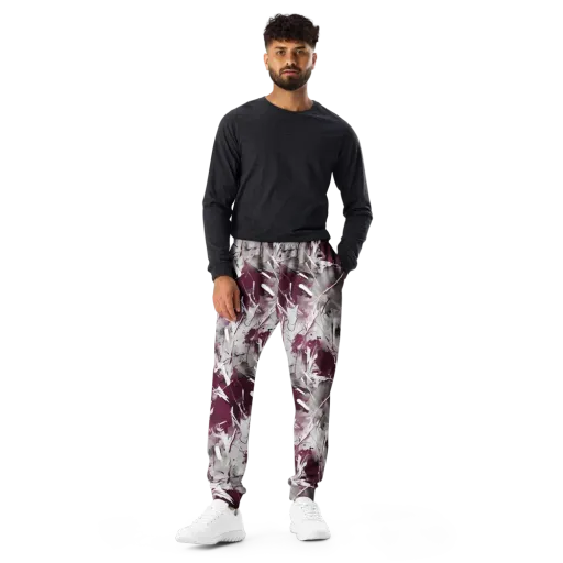 Burgundy Static on a Men's Joggers