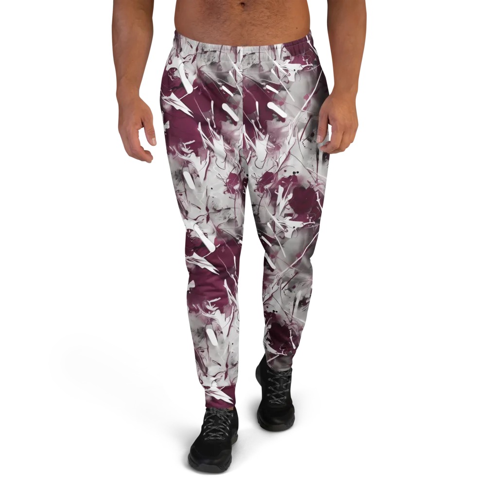 Burgundy Static on Men's Joggers — Front