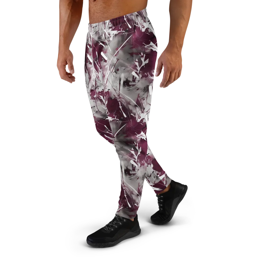 Burgundy Static on Men's Joggers — Left