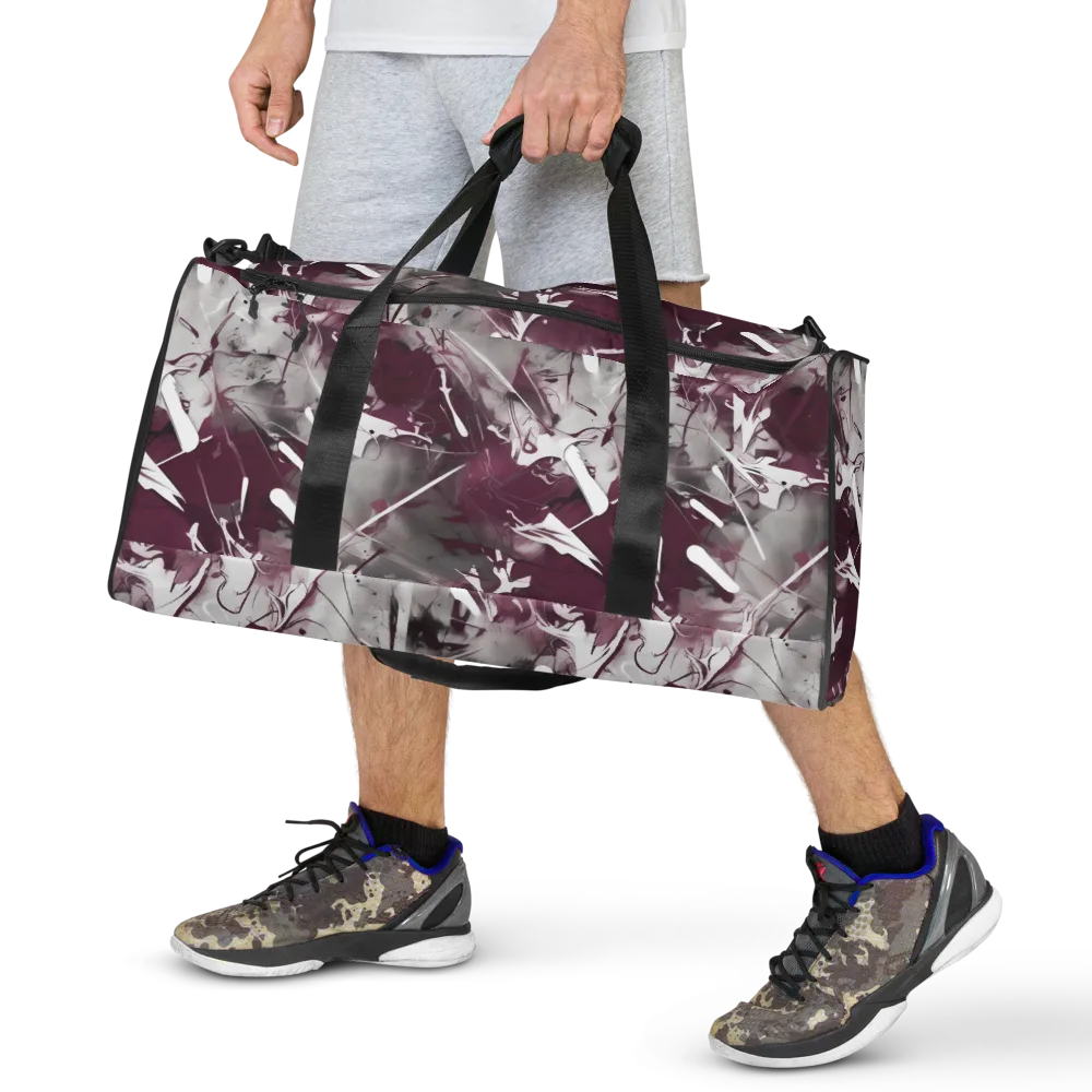 Burgundy Static on Duffle Bag — Front