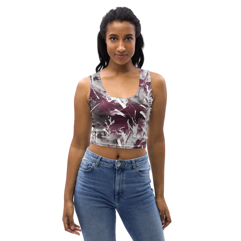 Burgundy Static on Crop Top — Front