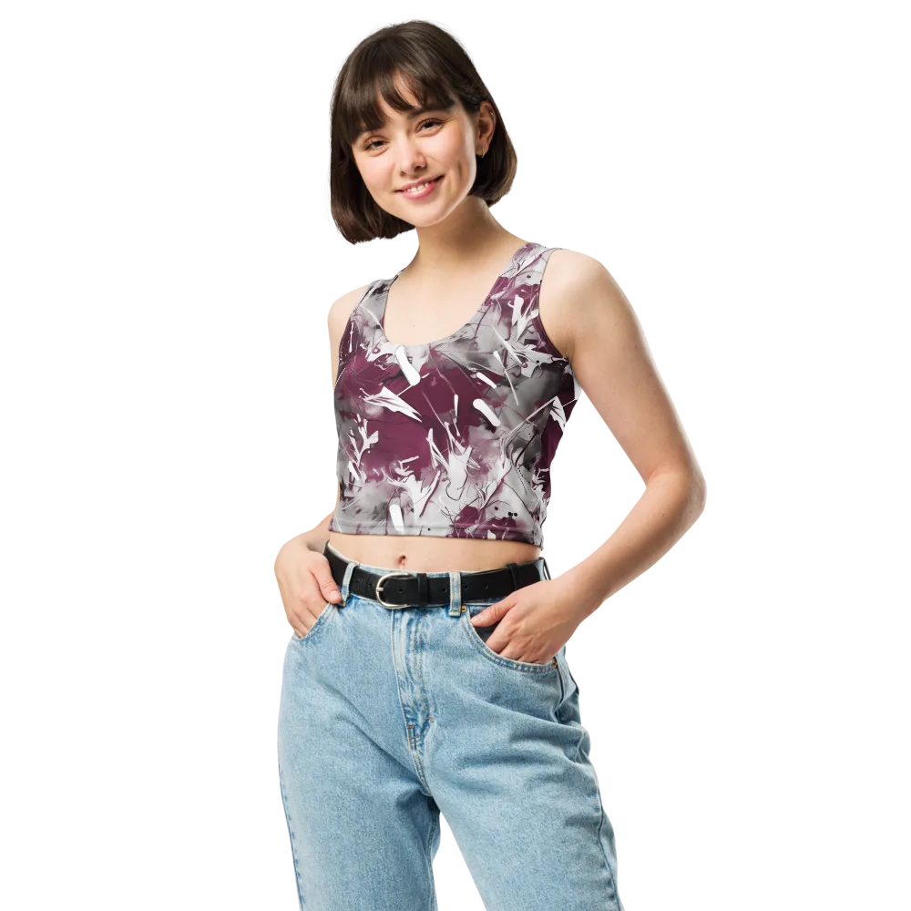 Burgundy Static on Crop Top — Front