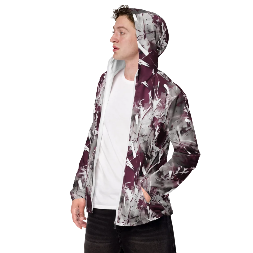 Burgundy Static on Men's Windbreaker — Left Front