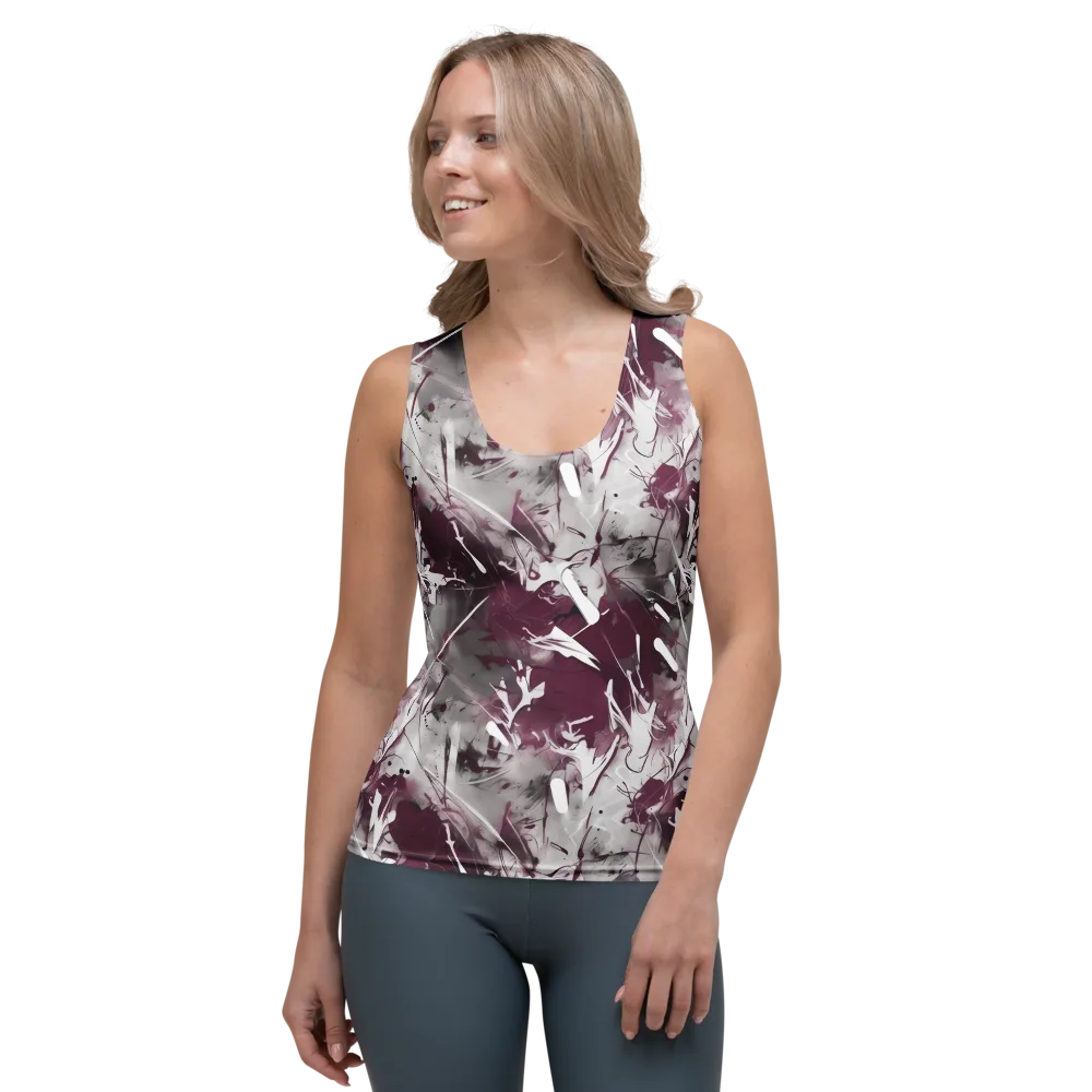 Burgundy Static on Women's Tank Top — Front
