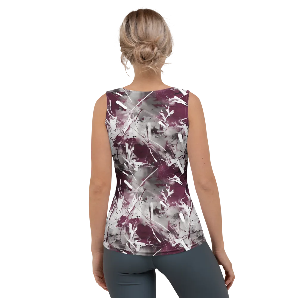 Burgundy Static on Women's Tank Top — Back