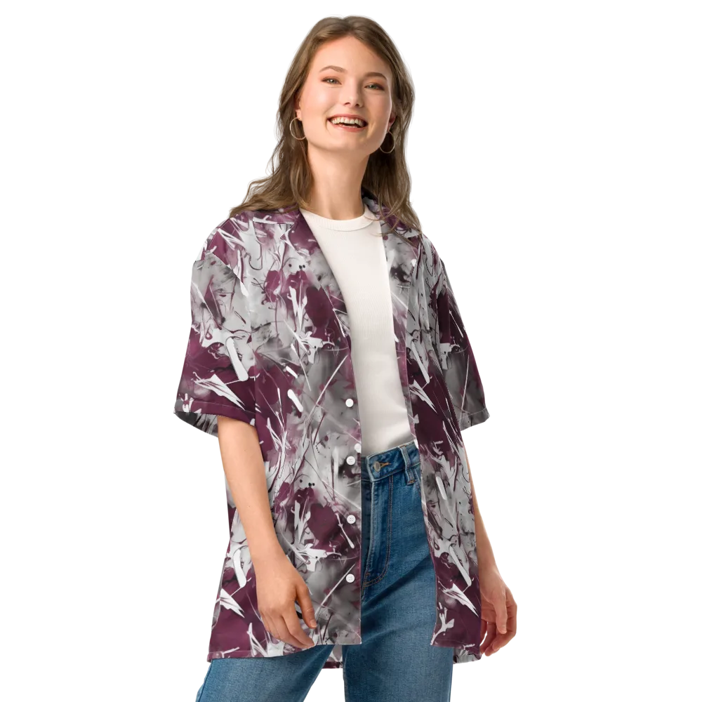 Burgundy Static on Button Shirt — Front