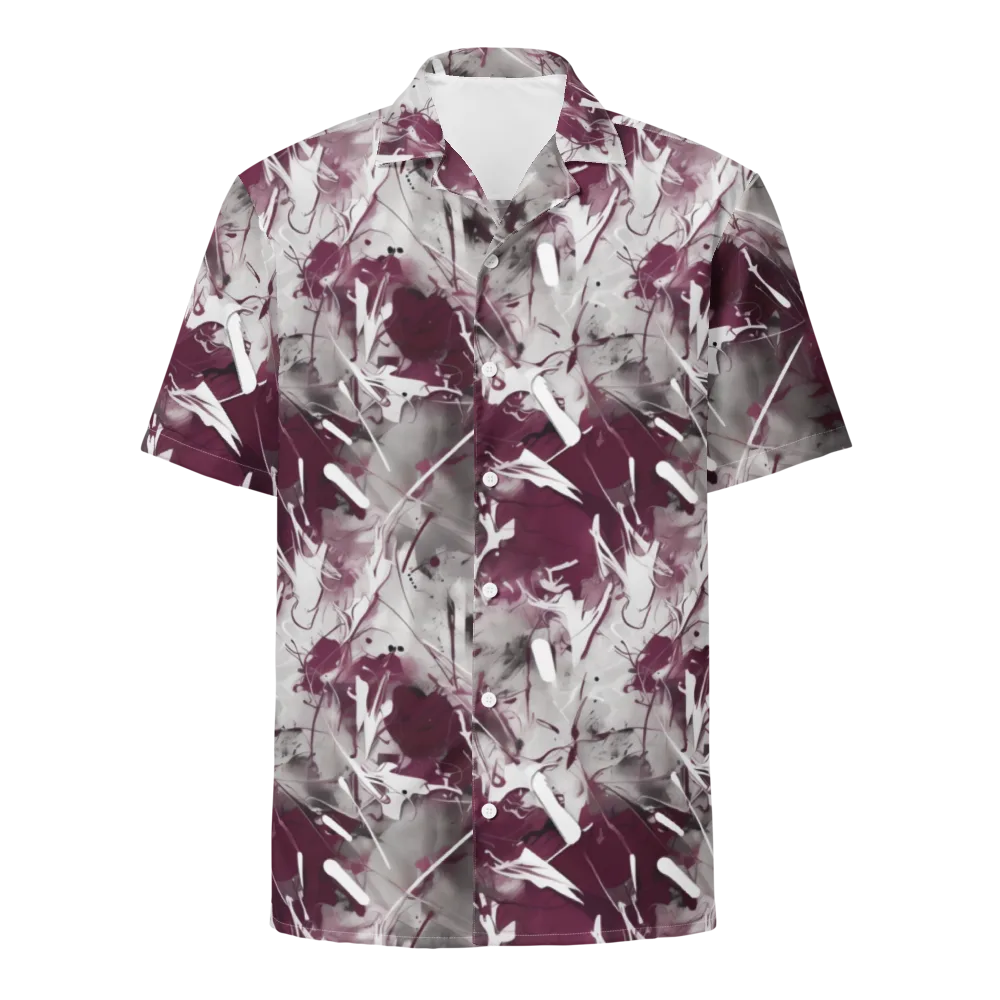 Burgundy Static on Button Shirt — Front