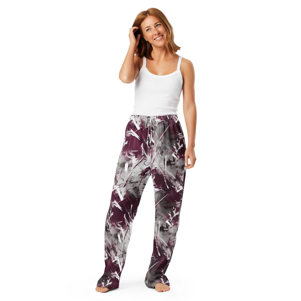 Burgundy Static on Women's Pajama Pants — Front