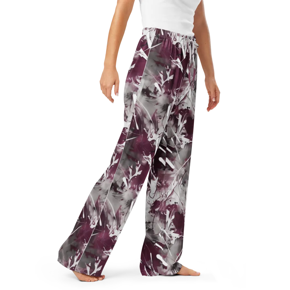 Burgundy Static on Women's Pajama Pants — Right Front