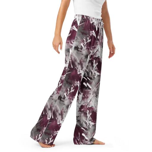 Burgundy Static on a Women's Pajama Pants