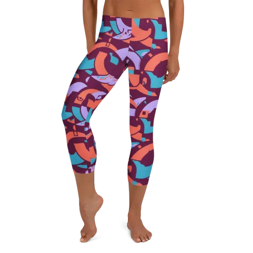 Electric Nouveau on a Capri Leggings