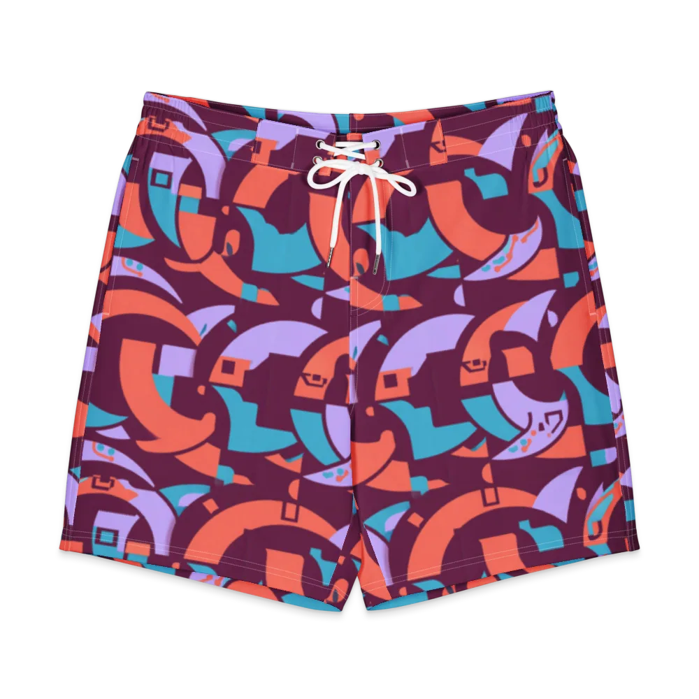 Electric Nouveau on Men's Board Shorts — Front