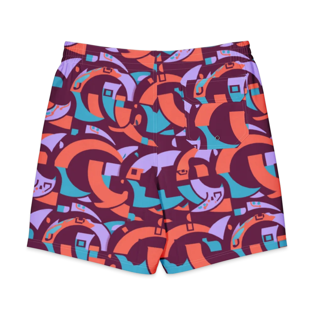 Electric Nouveau on Men's Board Shorts — Back