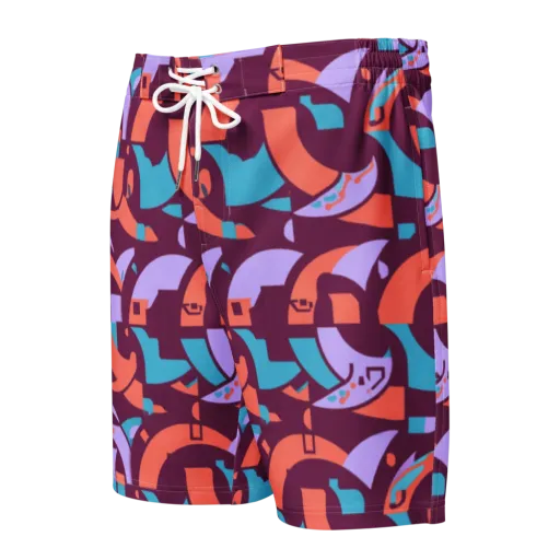 Electric Nouveau on a Men's Board Shorts