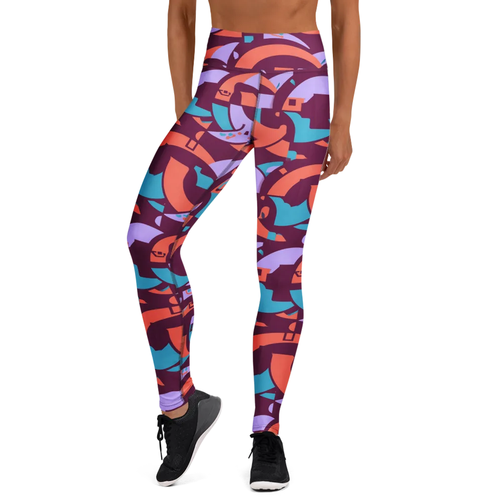 Electric Nouveau on Yoga Leggings — Front