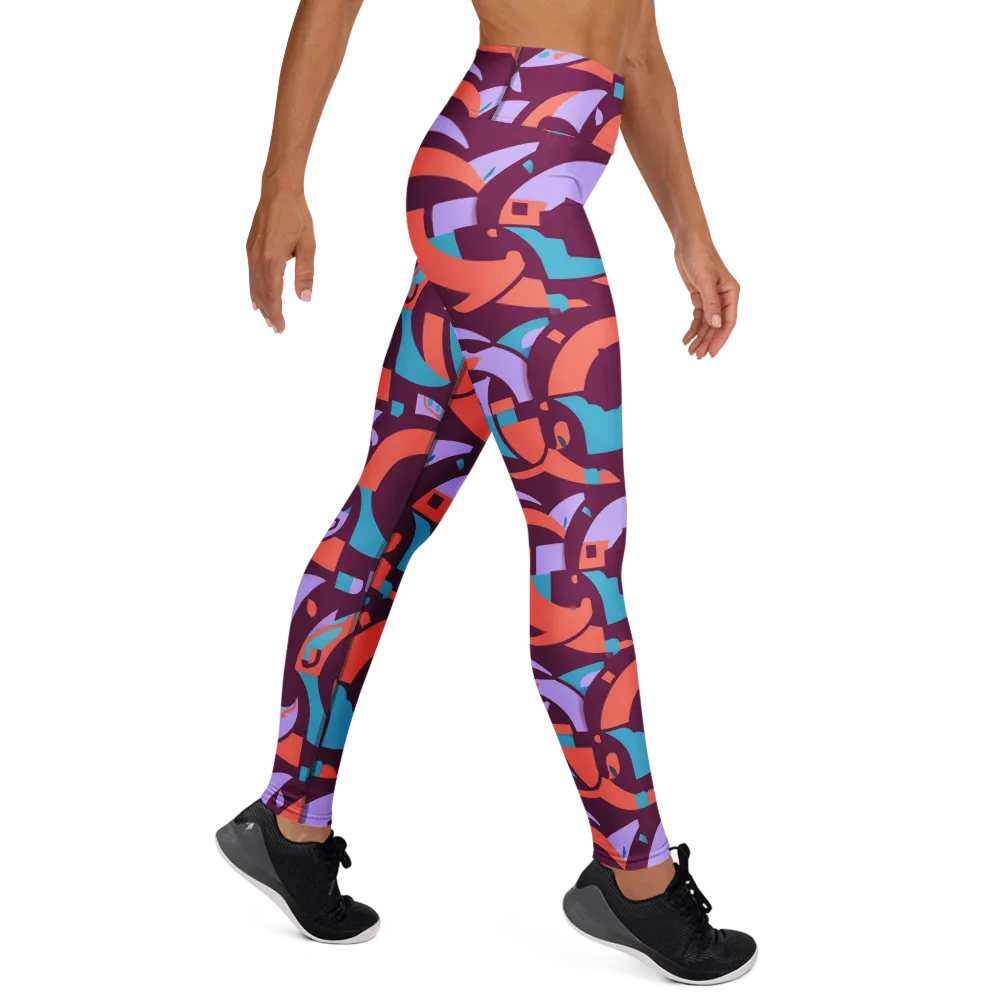 Electric Nouveau on Yoga Leggings — Right