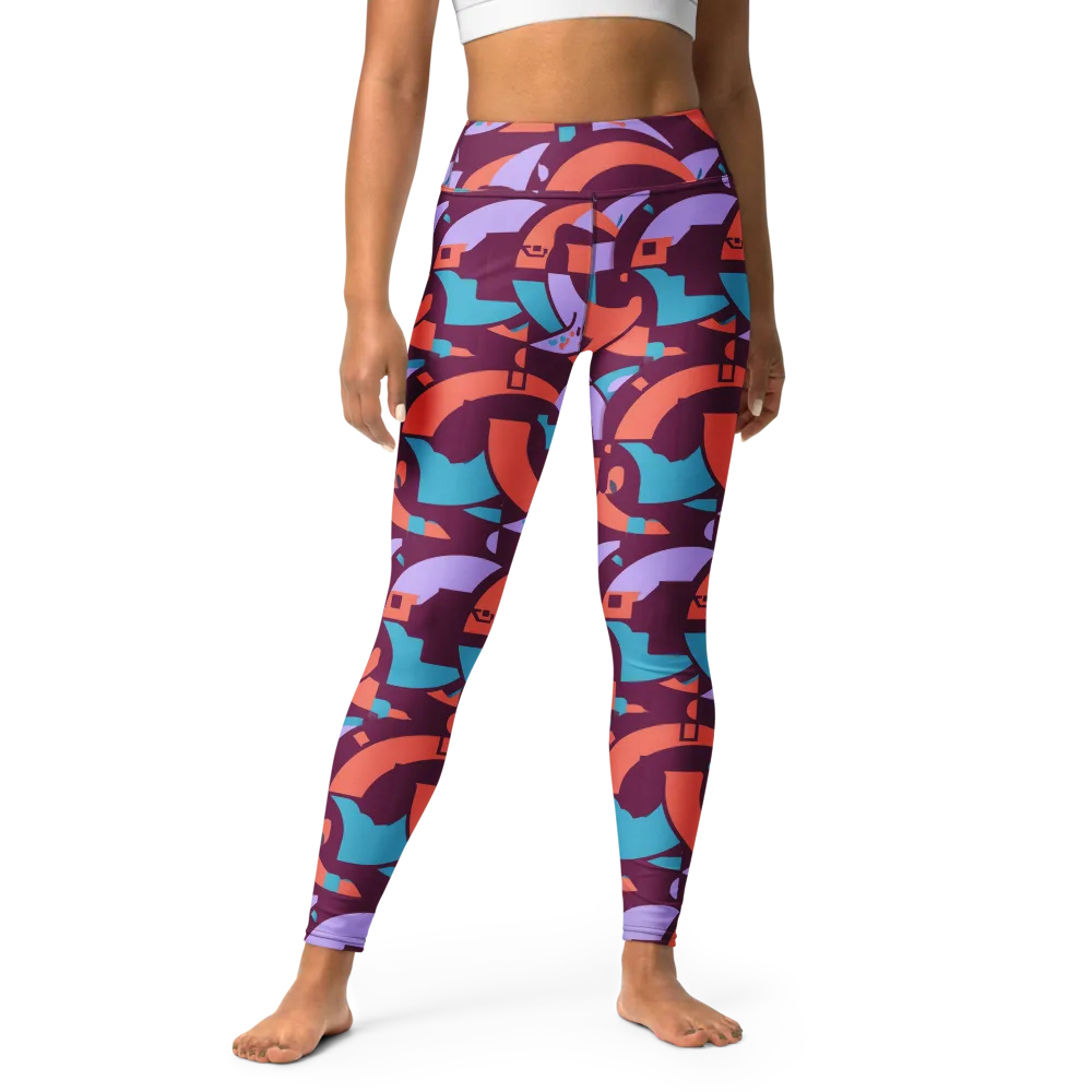 Electric Nouveau on Yoga Leggings — Front