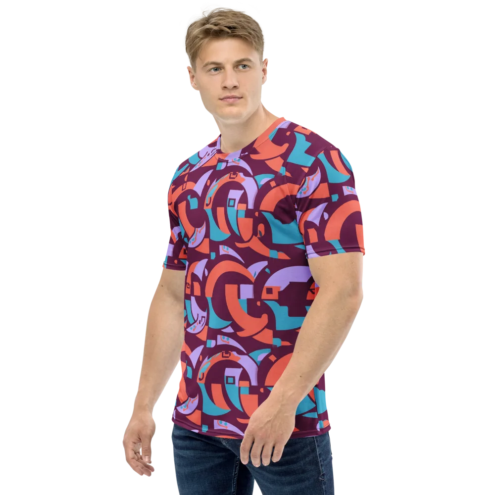 Electric Nouveau on Men's Crew Neck T-Shirt — Left