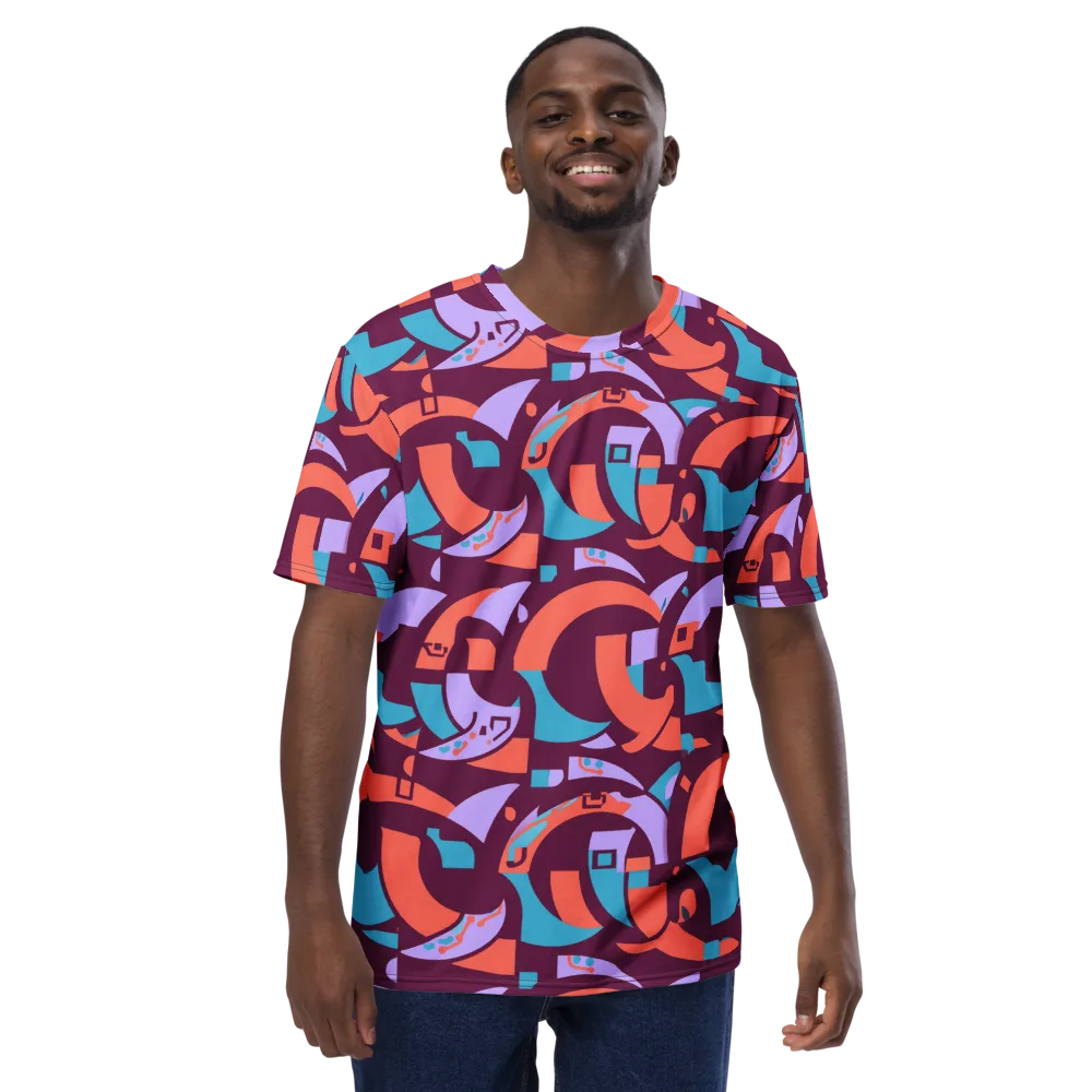 Electric Nouveau on Men's Crew Neck T-Shirt — Front