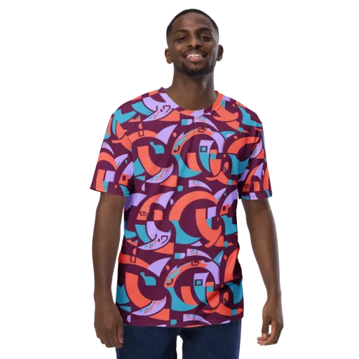Electric Nouveau on a Men's Crew Neck T-Shirt