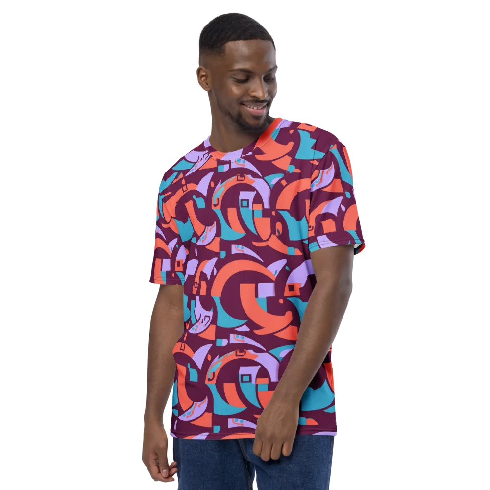 Electric Nouveau on Men's Crew Neck T-Shirt — Left