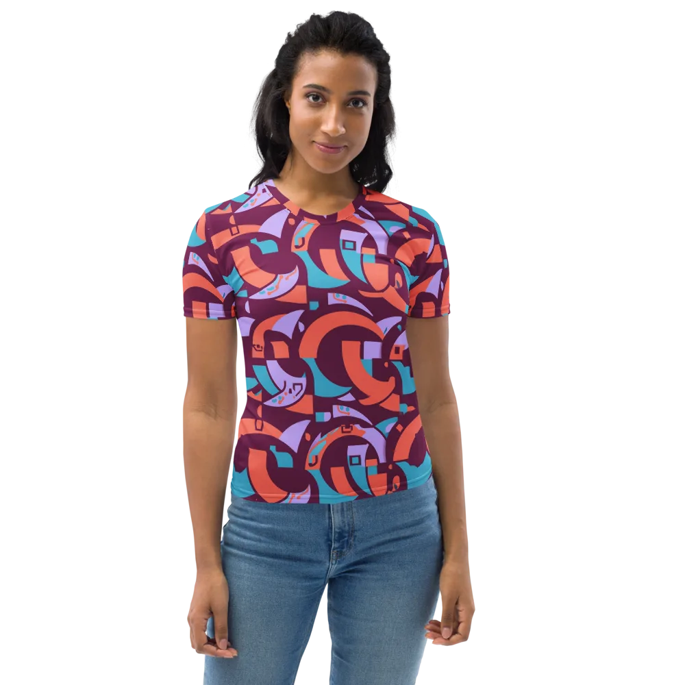 Electric Nouveau on Women's Crew Neck T-Shirt — Front