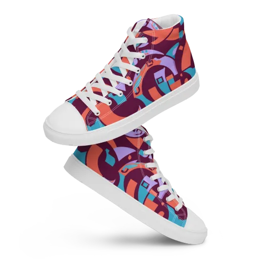 Electric Nouveau on a Women's High Top Canvas Shoes