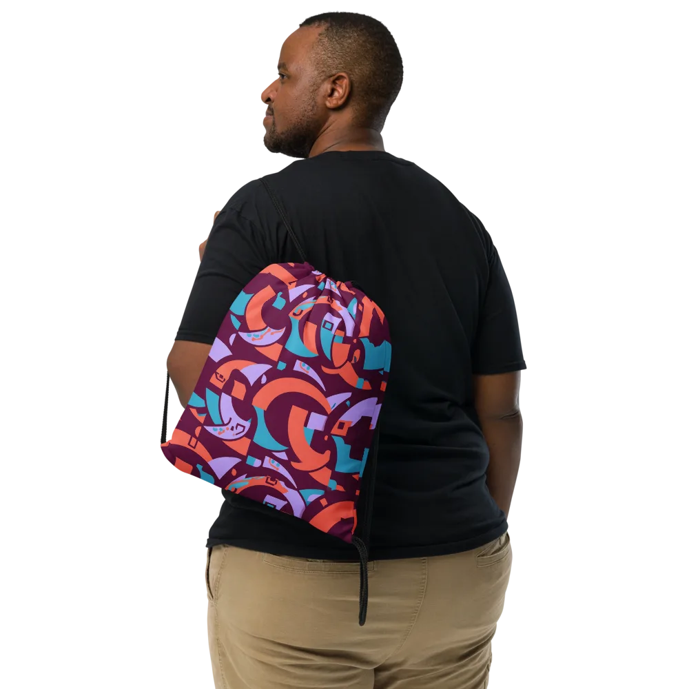 Electric Nouveau on Drawstring Bag — Front