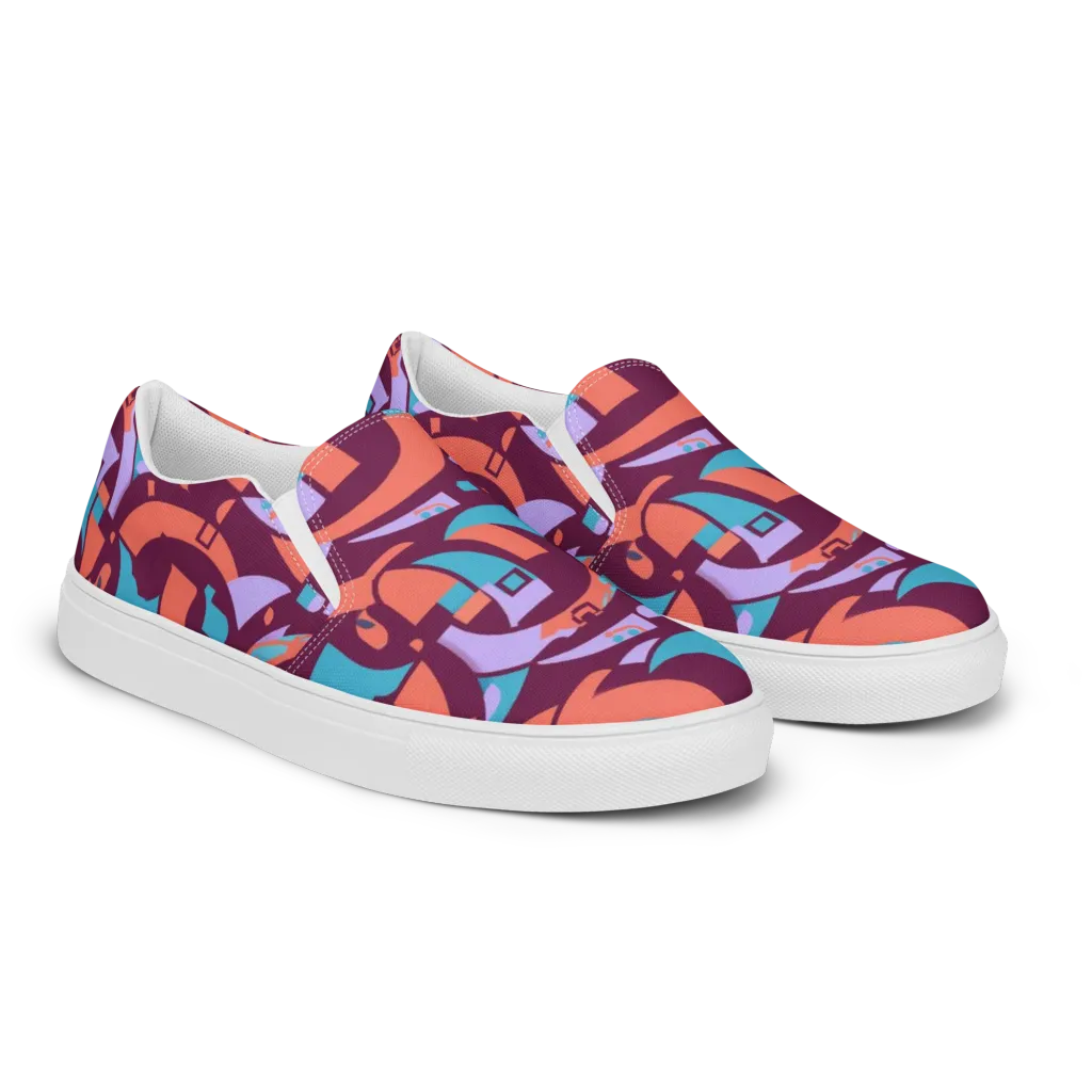 Electric Nouveau on Women's Slip-On Canvas Shoes — Right Front