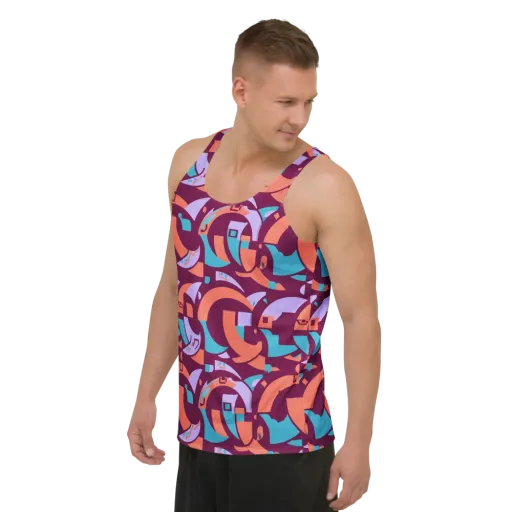 Electric Nouveau on a Men's Tank Top