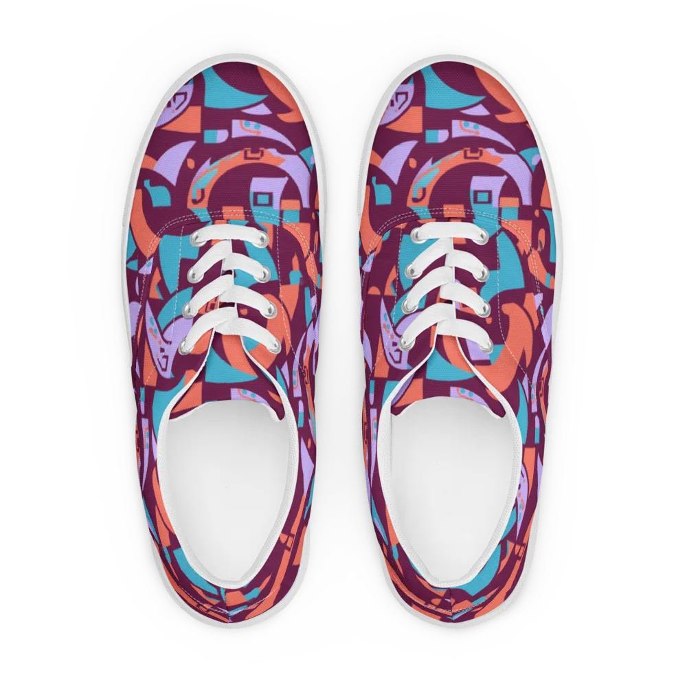 Electric Nouveau on Men's Lace-Up Canvas Shoes — Front