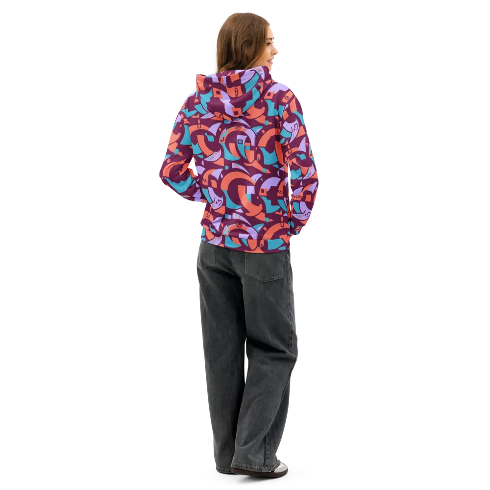 Electric Nouveau on Cotton Hoodie — Back