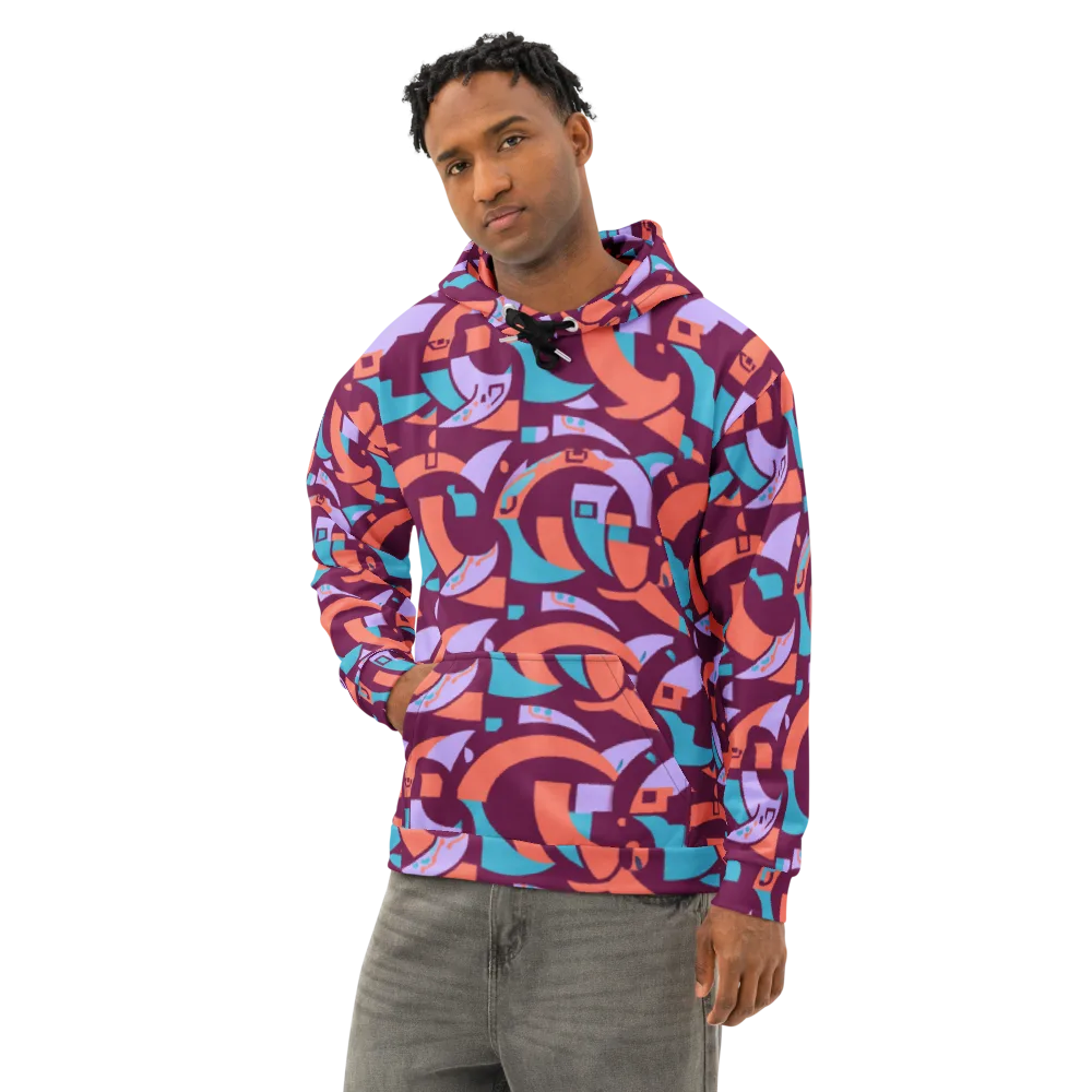 Electric Nouveau on Cotton Hoodie — Left Front