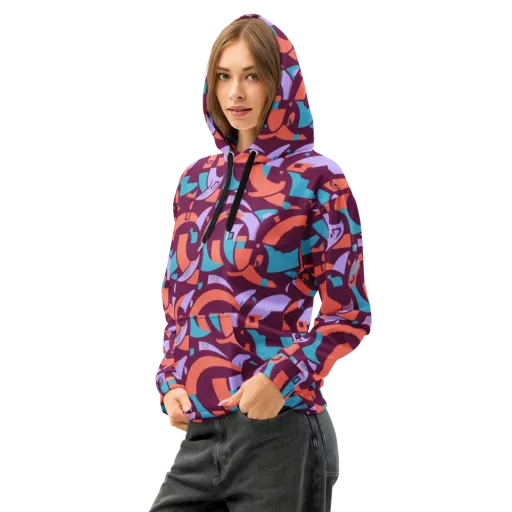 Electric Nouveau on a Cotton Hoodie