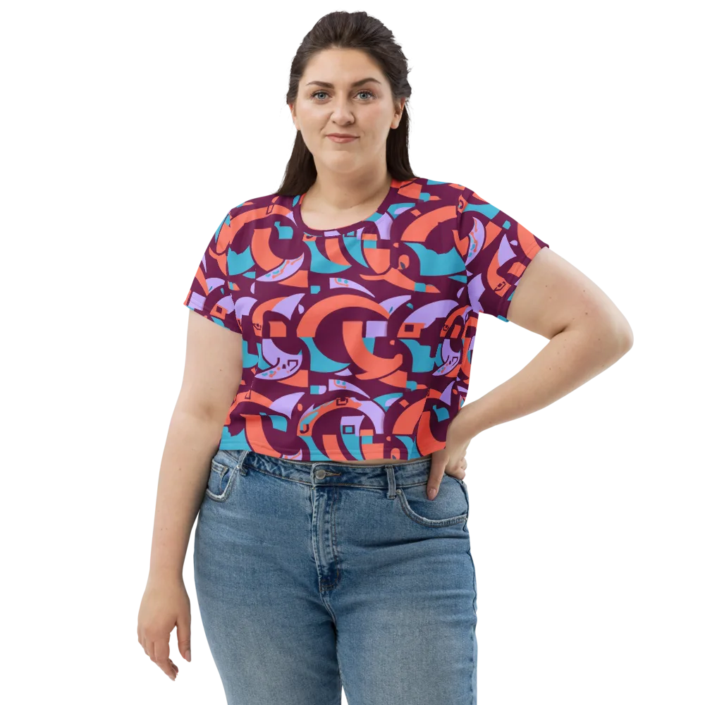 Electric Nouveau on Crop Tee — Front