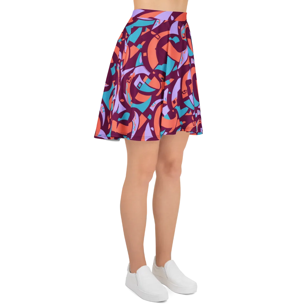Electric Nouveau on Skater Skirt — Right