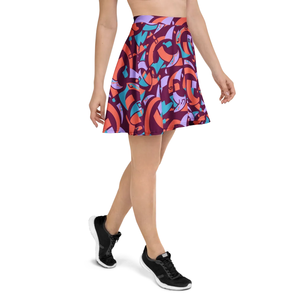 Electric Nouveau on Skater Skirt — Right