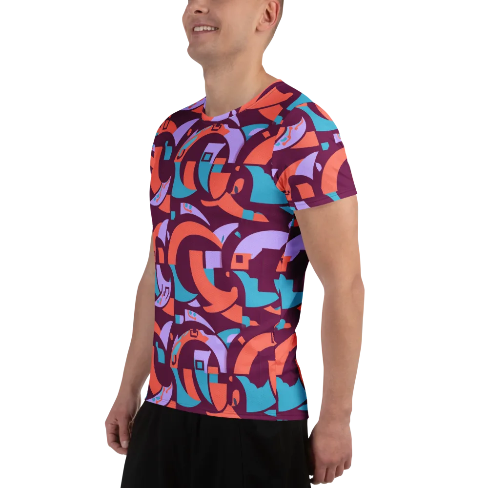 Electric Nouveau on Men's Athletic T-Shirt — Left