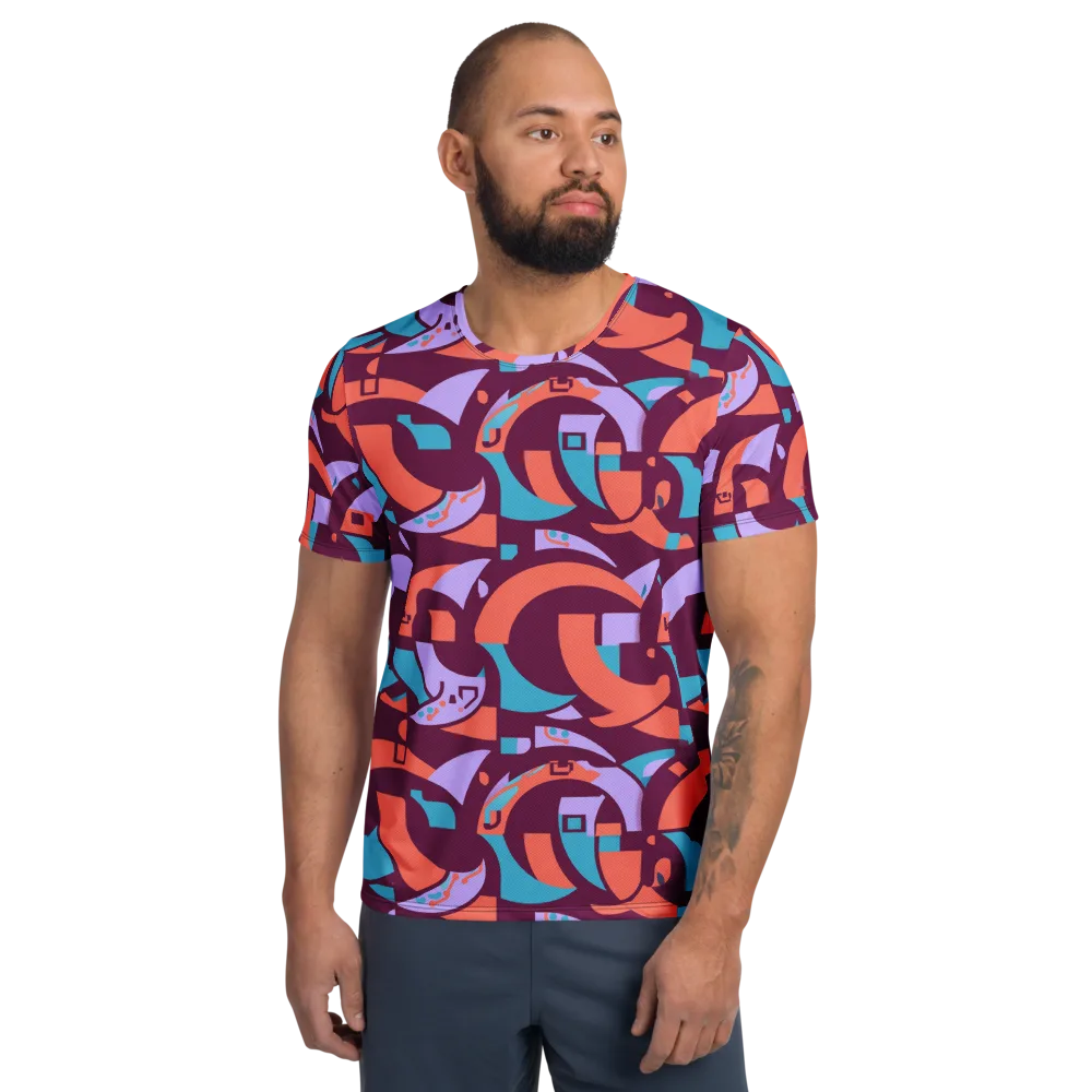 Electric Nouveau on Men's Athletic T-Shirt — Front