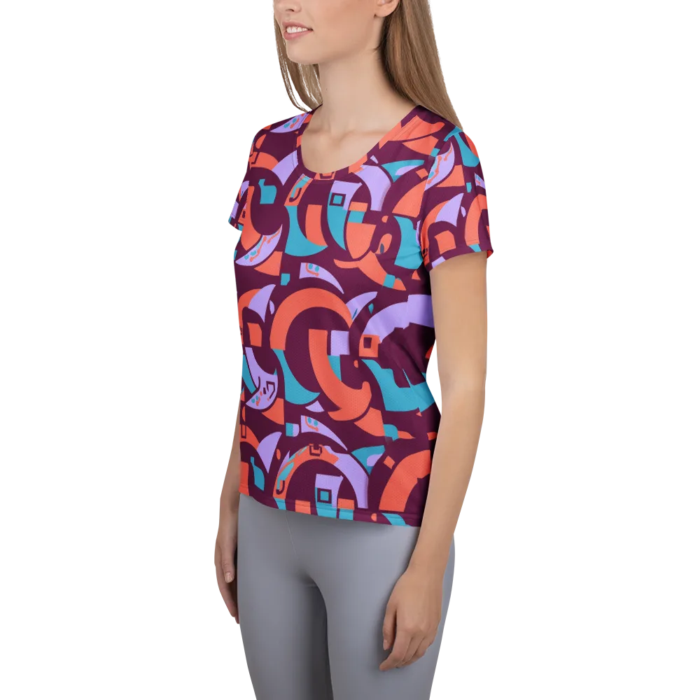 Electric Nouveau on Women's Athletic T-Shirt — Left