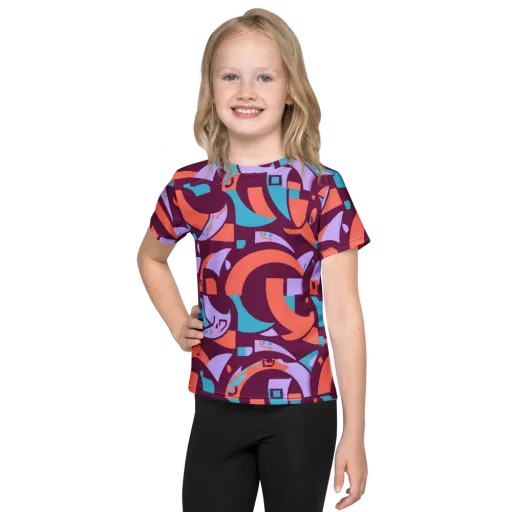 Electric Nouveau on a Kids Crew Neck T-Shirt