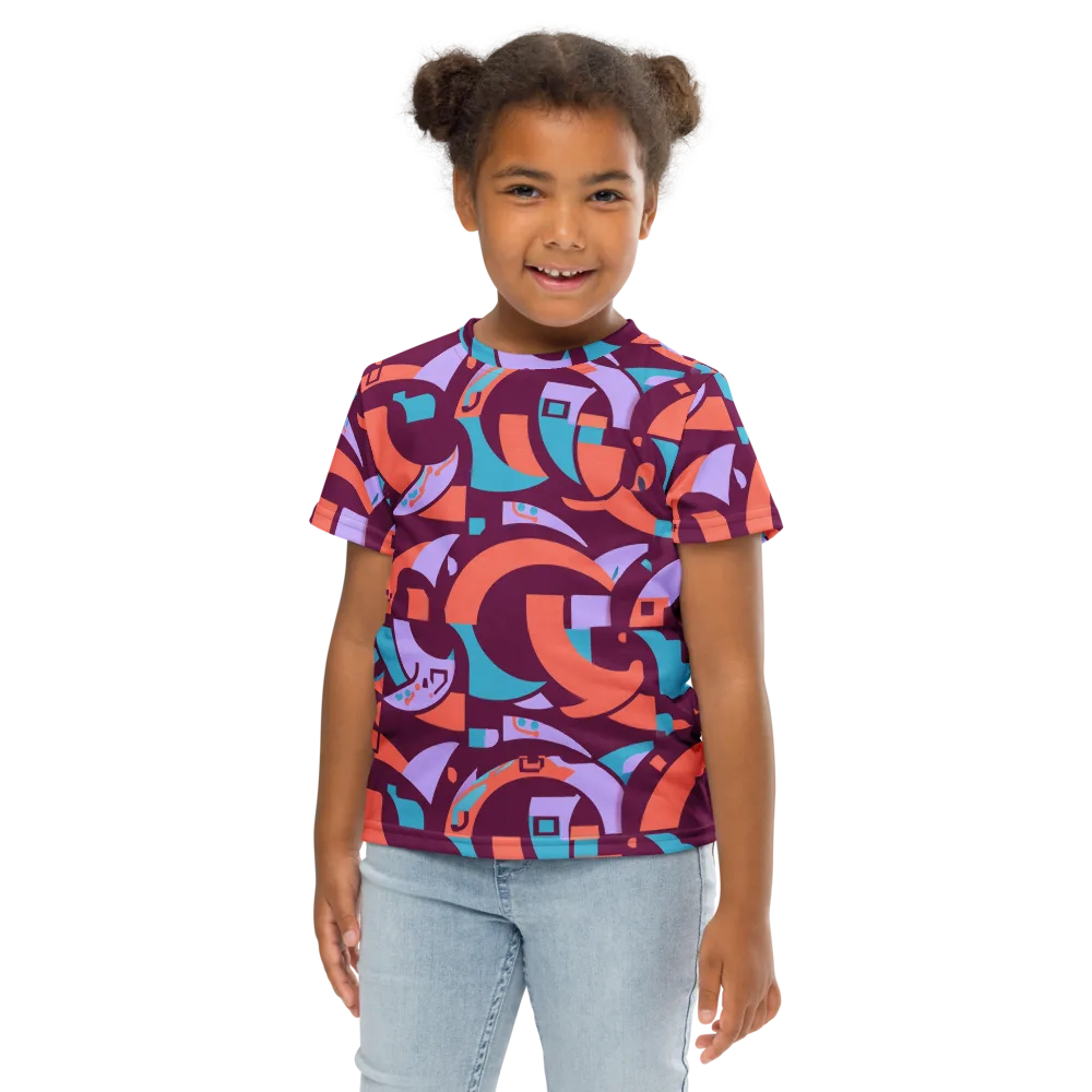 Electric Nouveau on Kids Crew Neck T-Shirt — Front