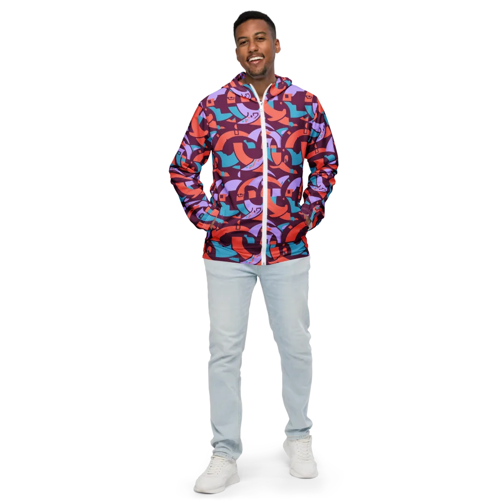 Electric Nouveau on Men's Windbreaker — Front
