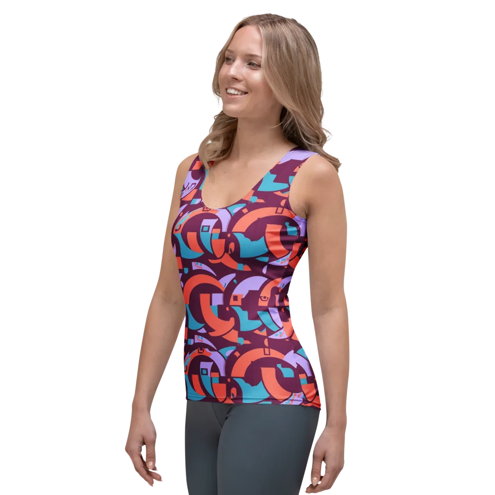 Electric Nouveau on Women's Tank Top — Left Front