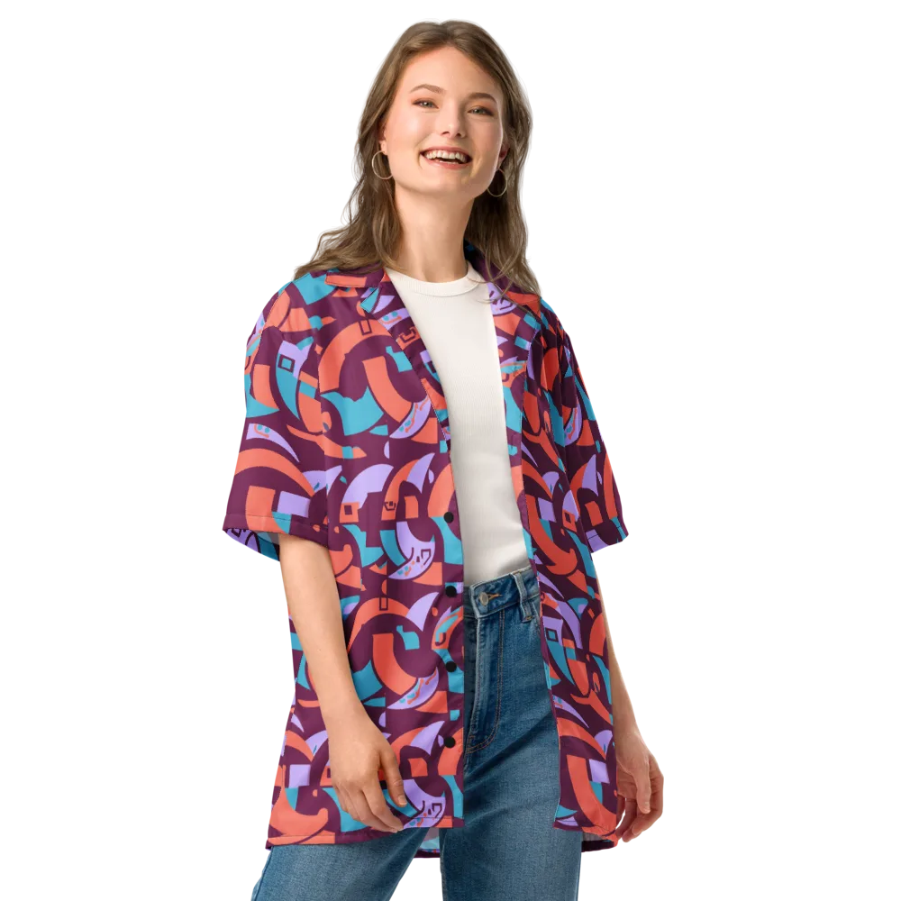Electric Nouveau on Button Shirt — Front