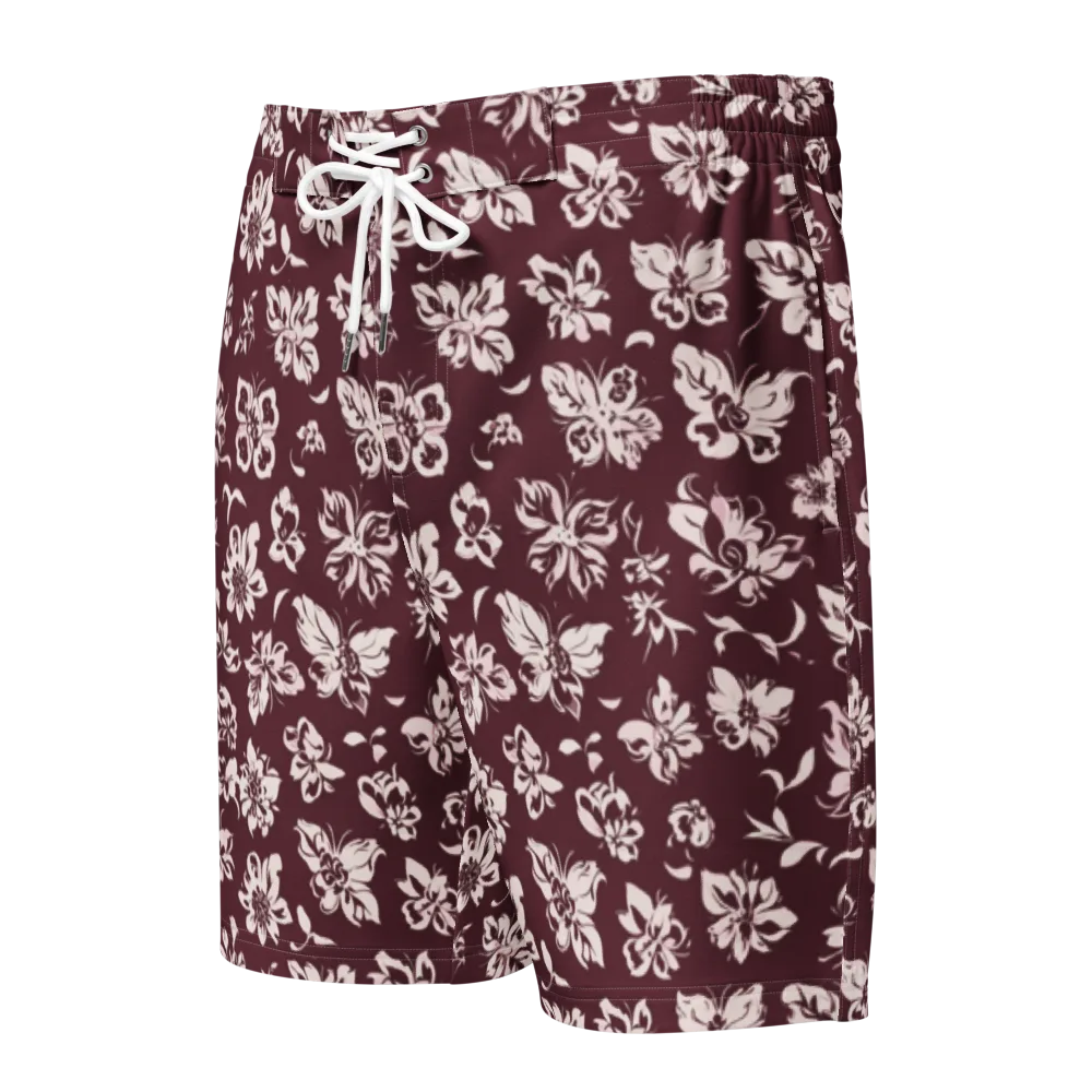 Claret Garden on Men's Board Shorts — Front
